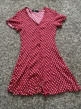 Daisy street Red boho dress button up